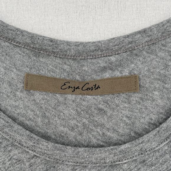 ENZA COSTA Cashmere Long Sleeve Easy Scoop Top Womens Small Smoke Gray NEW - Picture 8 of 11